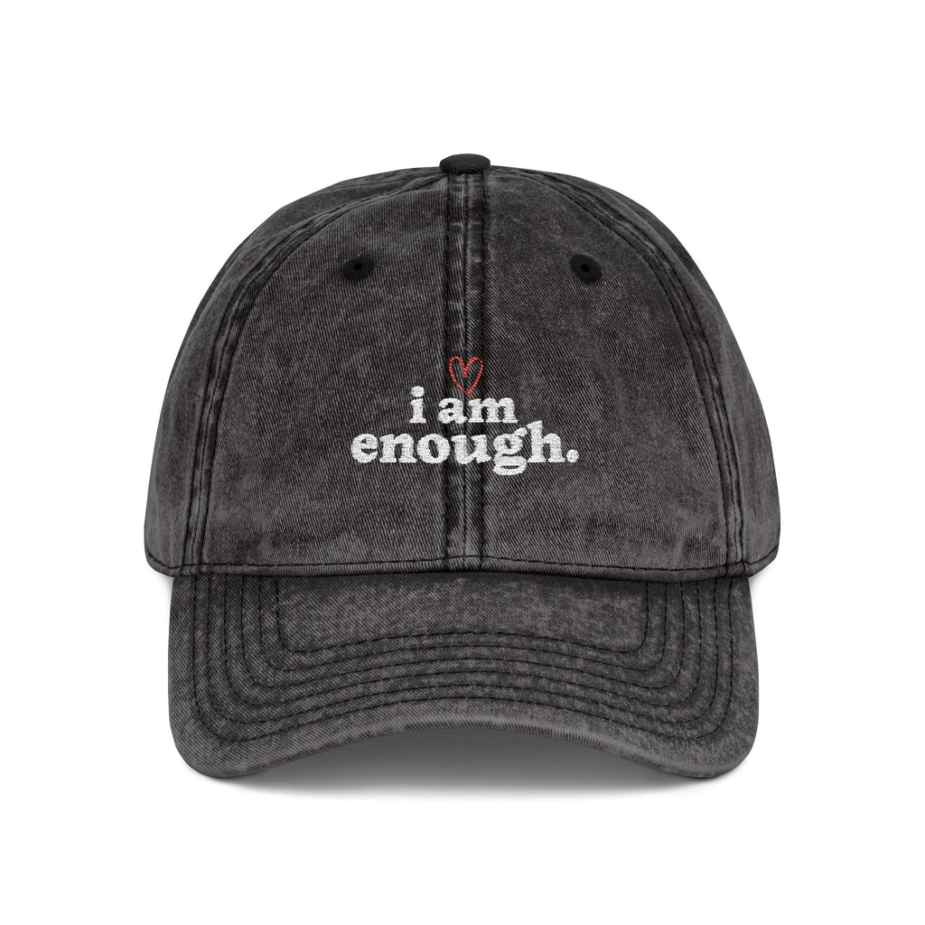 "I Am Enough." Embroidered Vintage Hat