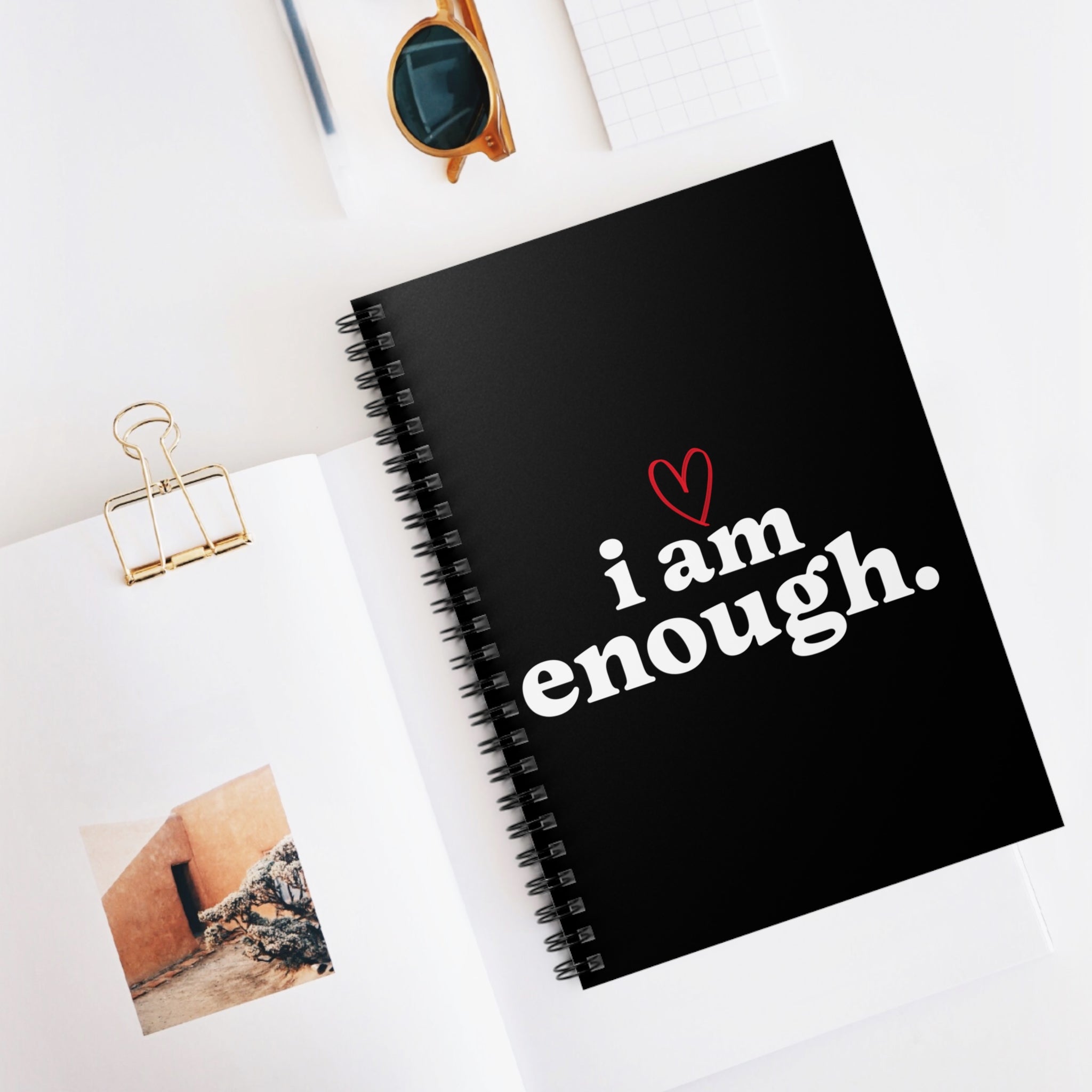 “I Am Enough.” Motivational Spiral Journal