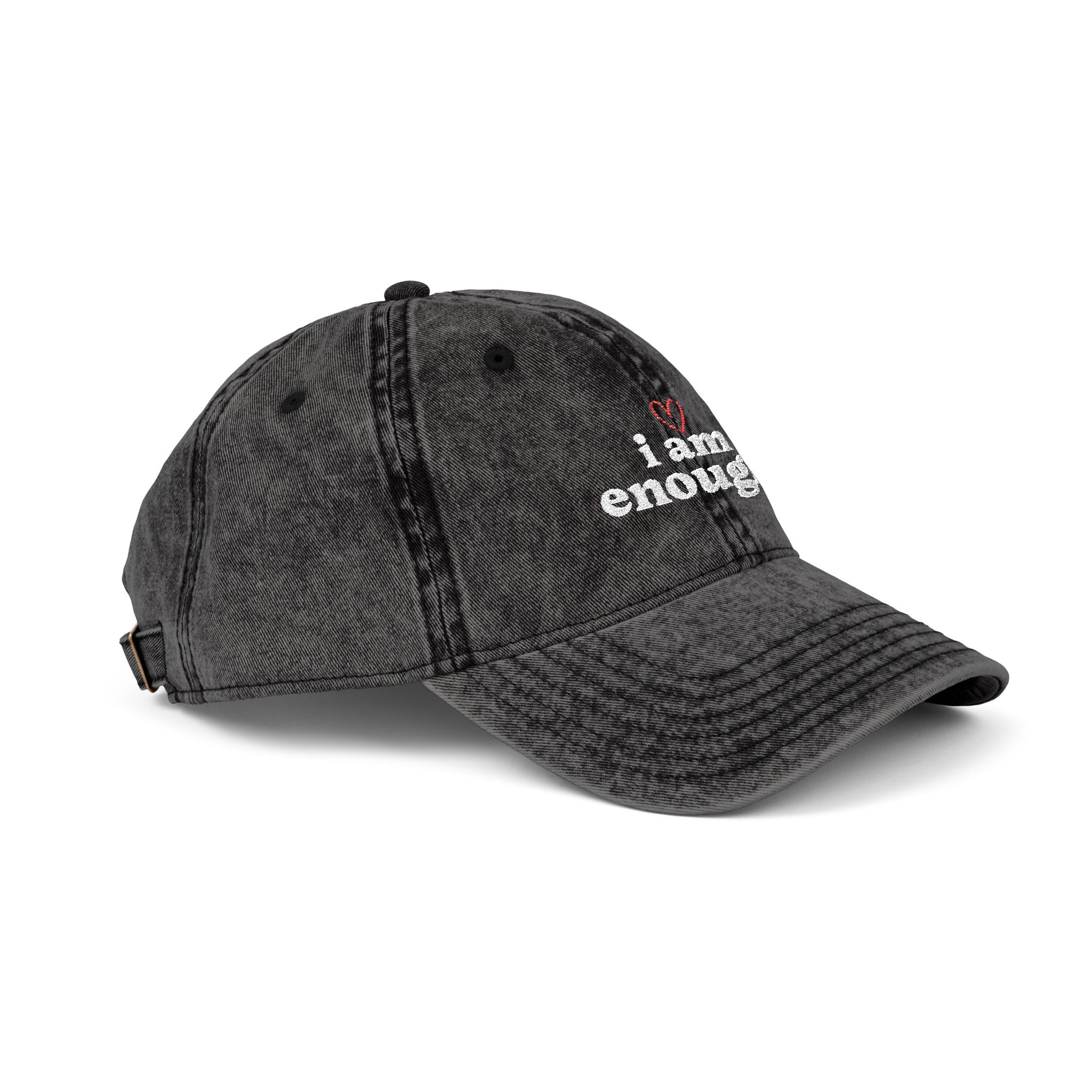 "I Am Enough." Embroidered Vintage Hat