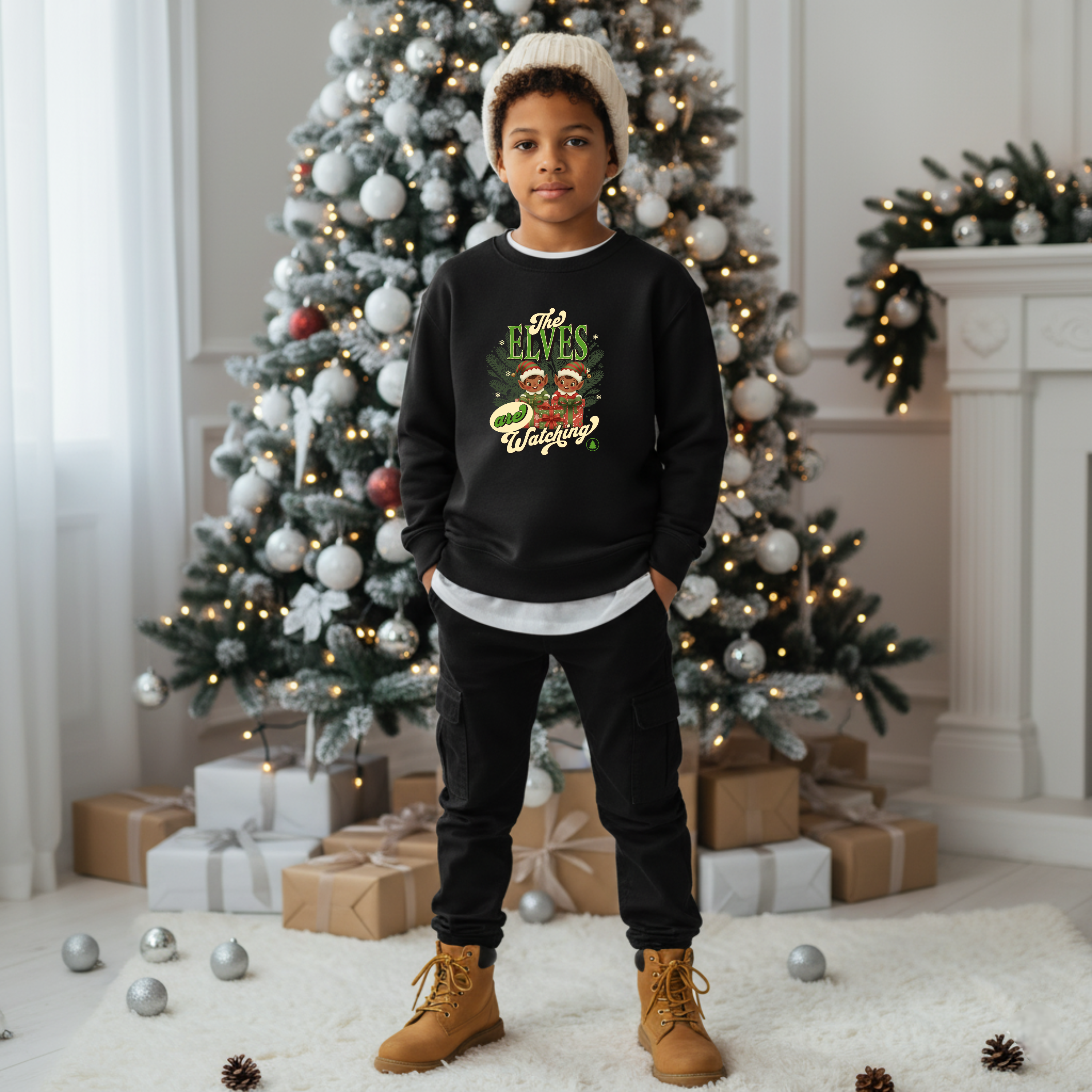 The Elves Are Watching - Kids Crewneck
